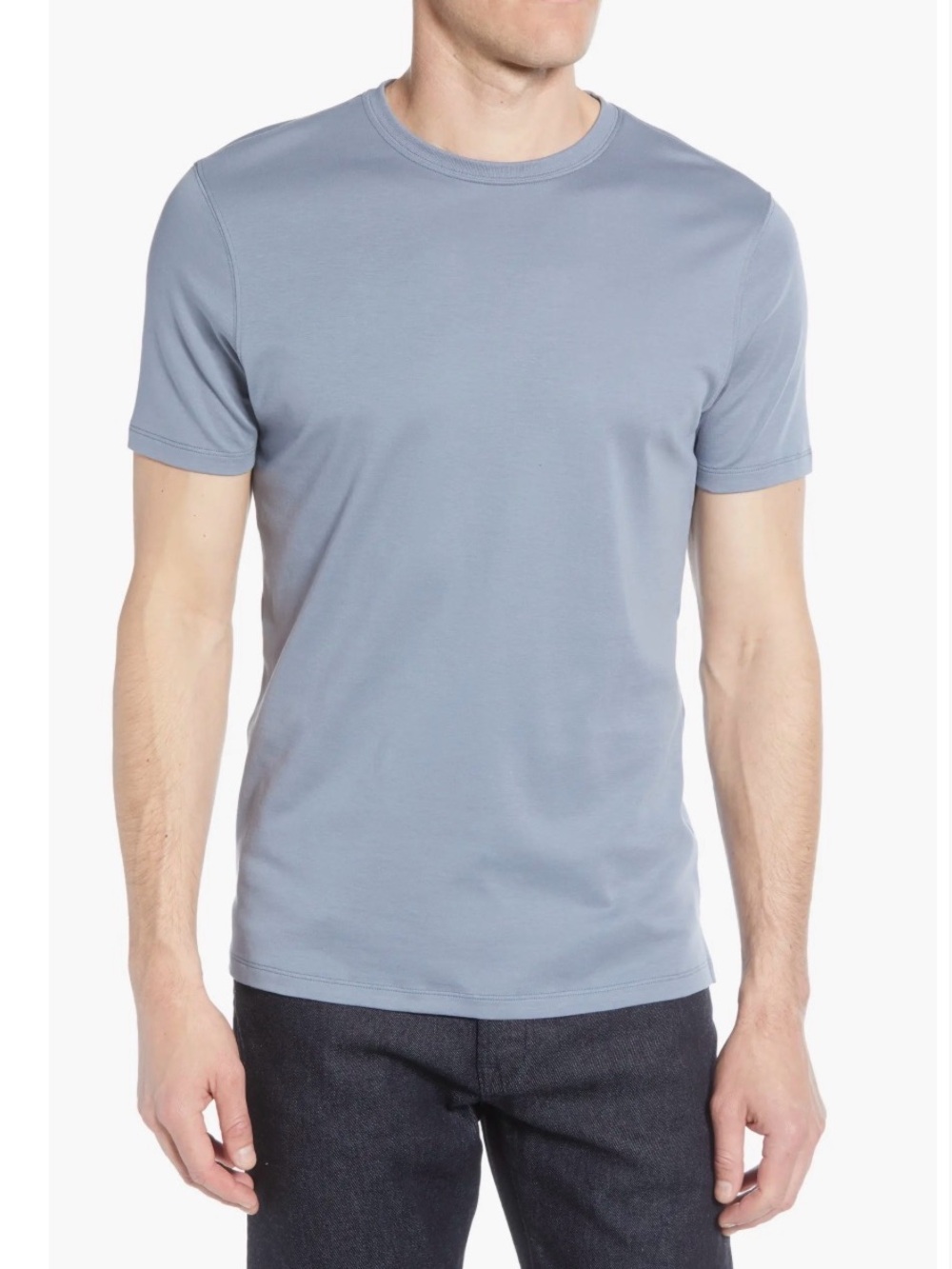 Robert Barakett Short-Sleeve Crew Tee in Dusty Blue